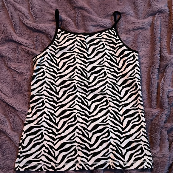 Faded Glory Girls zebra stripe spaghetti strap top - Picture 2 of 3